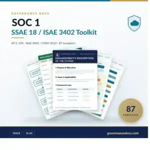 SOC 1 Toolkit - 87 SSAE 18 / ISAE 3402 service organization templates