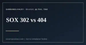 SOX 302 vs 404 explained