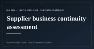 supplier business continuity assessment explained
