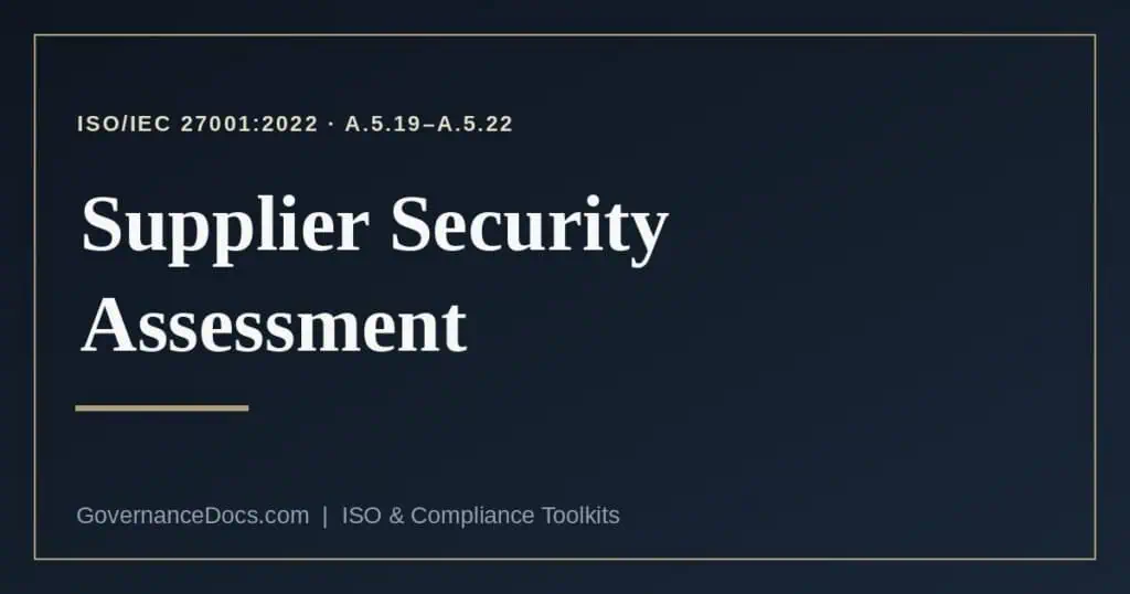 supplier security assessment explained