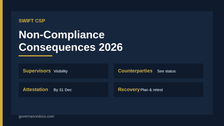 SWIFT CSP non-compliance consequences and recovery plan