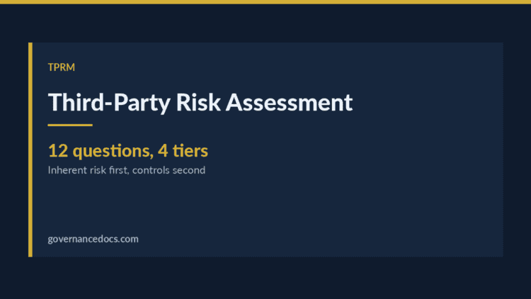 third-party risk assessment — Third-Party Risk Assessment: Tiering, Due Diligence Depth and Scoring (2026 Guide)
