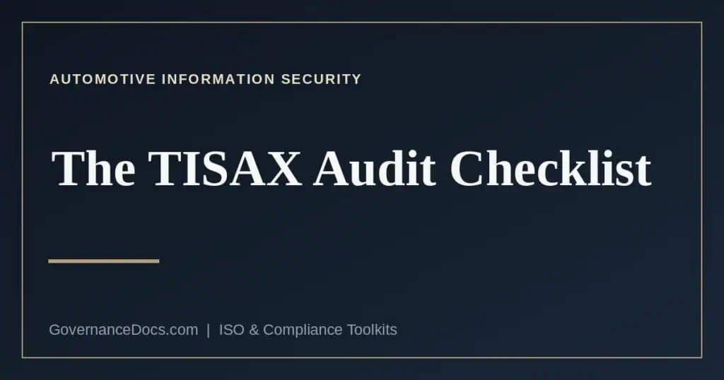 TISAX audit checklist guide for VDA ISA 2027