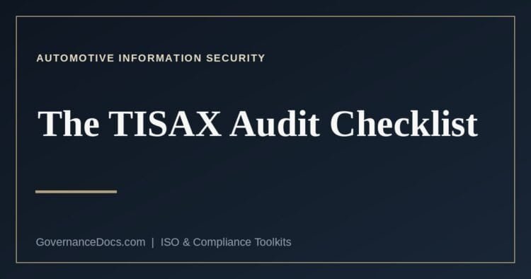 TISAX audit checklist guide for VDA ISA 2027