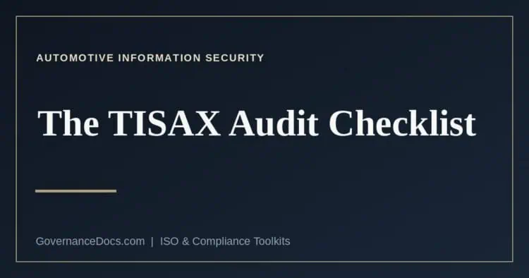 TISAX audit checklist guide for VDA ISA 2027