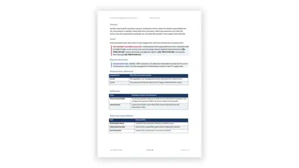 TPRM Toolkit sample: GDL-TPRM-PLN-006 - Cloud and SaaS Engagement Risk Assessment