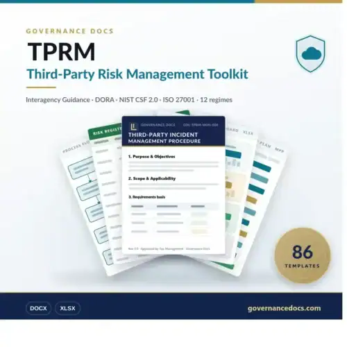 TPRM Toolkit - 86 third-party risk management templates