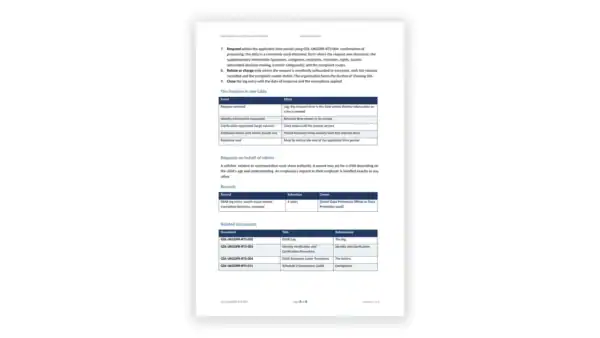 UK GDPR Toolkit sample: GDL-UKGDPR-RTS-001 - Data Subject Access Request Procedure