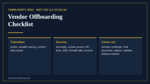 Vendor offboarding checklist phases: transition, access removal and close out