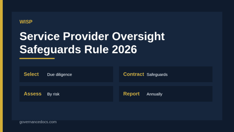 WISP service provider oversight under the FTC Safeguards Rule