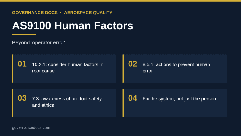 AS9100 human factors infographic