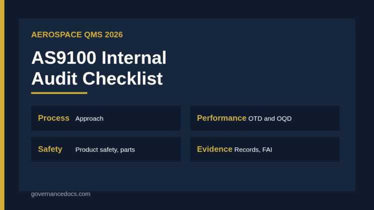 AS9100 internal audit checklist infographic