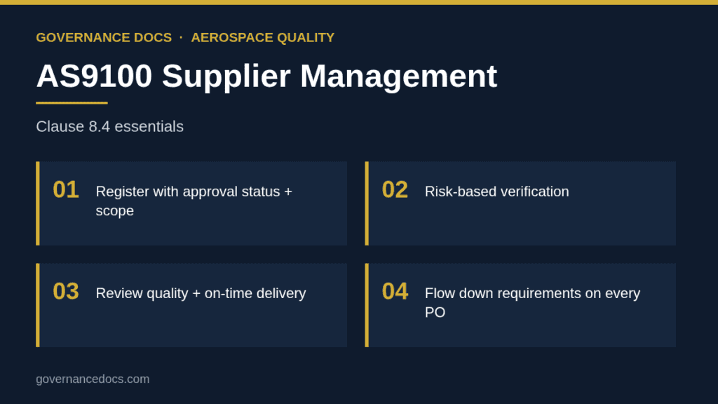 AS9100 supplier management infographic