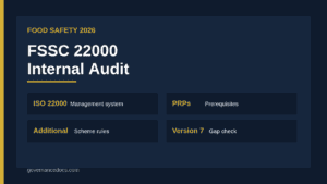 FSSC 22000 internal audit checklist infographic