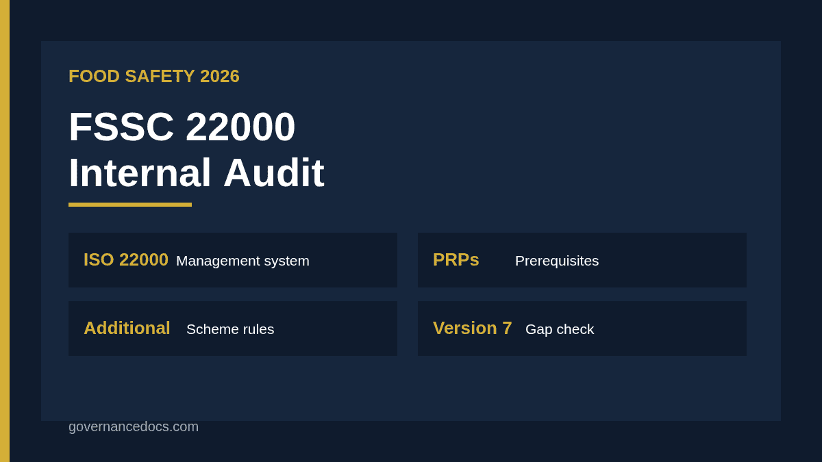 FSSC 22000 Internal Audit Checklist: Essential 2026