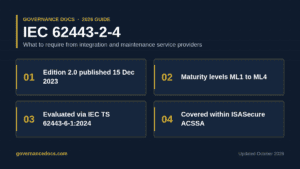 IEC 62443-2-4 service provider requirements, maturity levels and certification overview