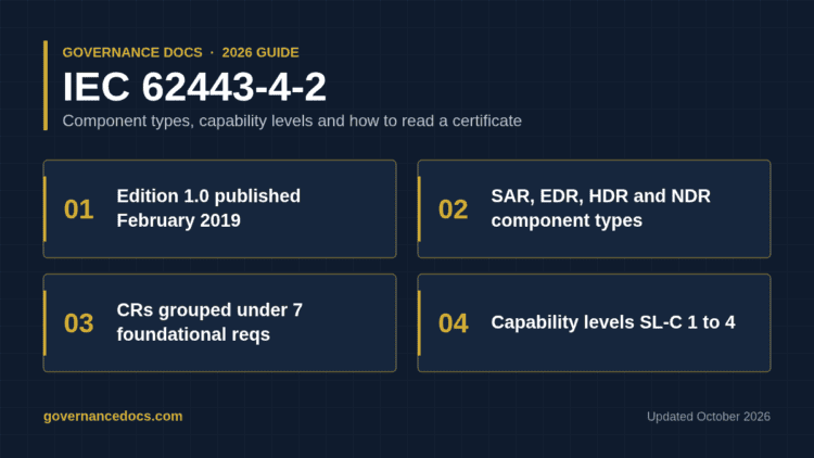 IEC 62443-4-2 component types, foundational requirements and capability security levels summary