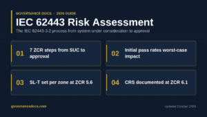 IEC 62443 risk assessment workflow from SUC definition through zones, conduits and SL-T to the CRS