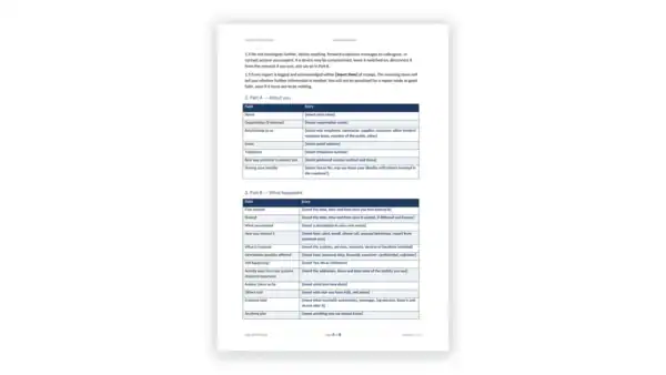 Incident Response Toolkit sample: GDL-IR-FRM-001 - Incident Report Form