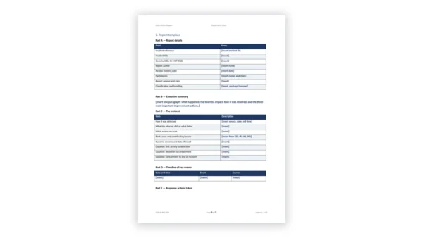 Incident Response Toolkit sample: GDL-IR-REC-005 - After-Action Report