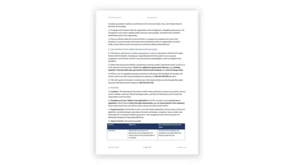 Internal Audit Toolkit — Internal Audit Charter (Word template) for the IIA Global Internal Audit Standards