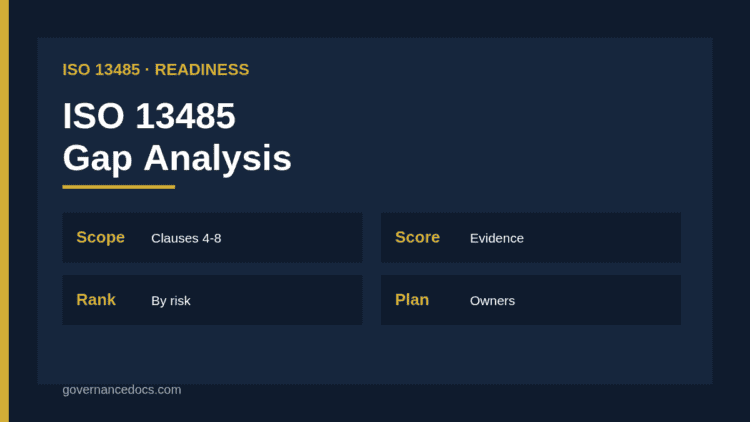ISO 13485 gap analysis six-step process and clause coverage