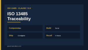 ISO 13485 traceability from component to consignee
