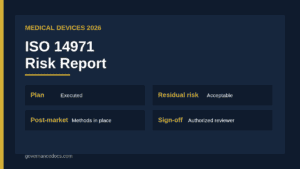 ISO 14971 risk management report infographic