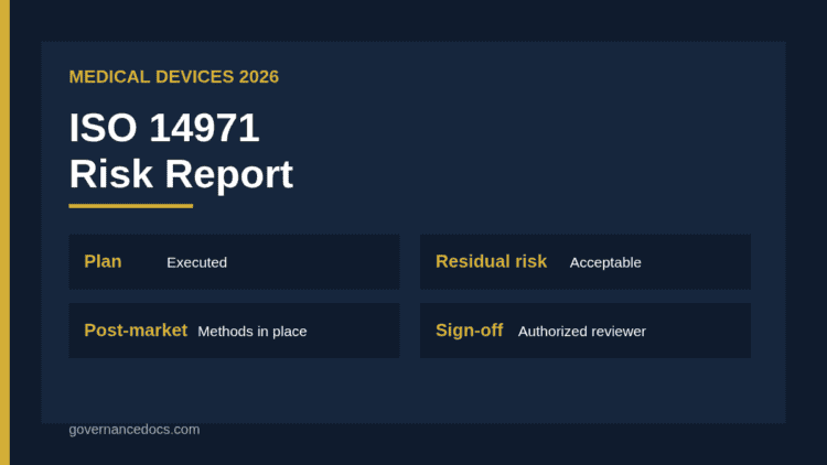 ISO 14971 risk management report infographic