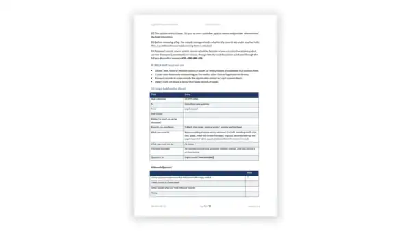 ISO 15489 Toolkit — Legal Hold Procedure and Notice (Word template) for ISO 15489-1:2016 records management