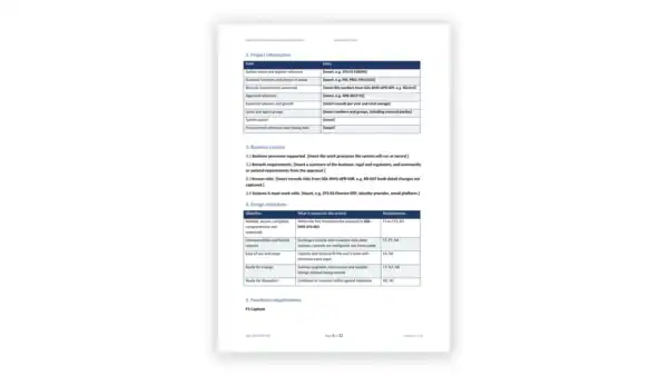 ISO 15489 Toolkit — Records System Requirements Specification (Word template) for ISO 15489-1:2016 records management