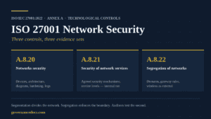 ISO 27001 network security controls A.8.20, A.8.21 and A.8.22 compared