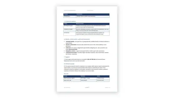 Governance Docs document overview with structured sections and tables.