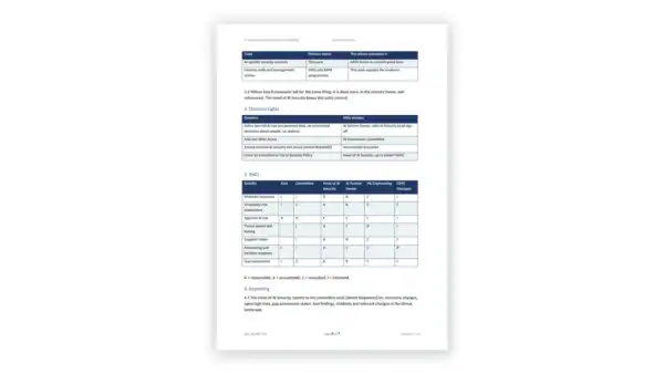 Governance documents overview table and metrics for governance clarity.