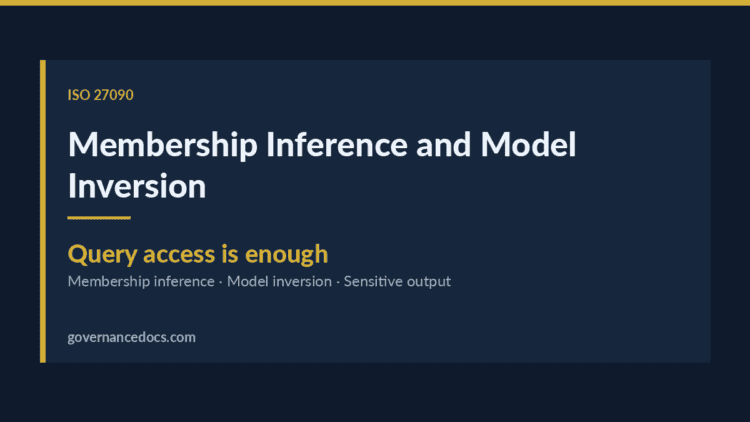 Governance Docs image: membership inference and model inversion banner.