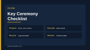 PCI PIN key ceremony checklist infographic