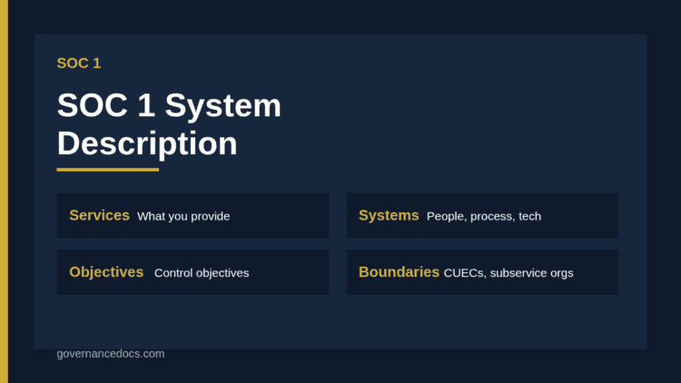SOC 1 system description infographic