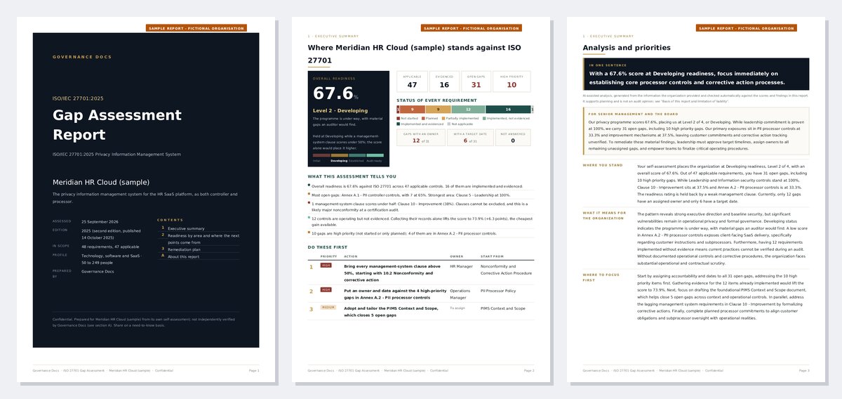 ISO 27701 Gap Assessment iso 27701 gap assessment